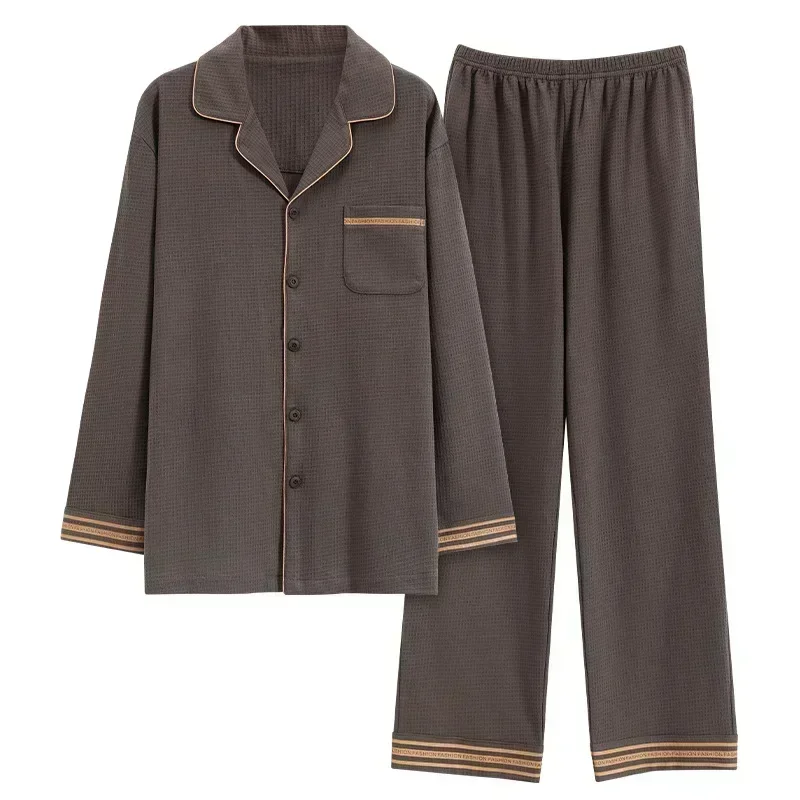 Neue Pyjamas Herren und Damen Nachtwäsche Cardigan Set einfache lose große Hauskleidung im Frühling Herbst und Winter