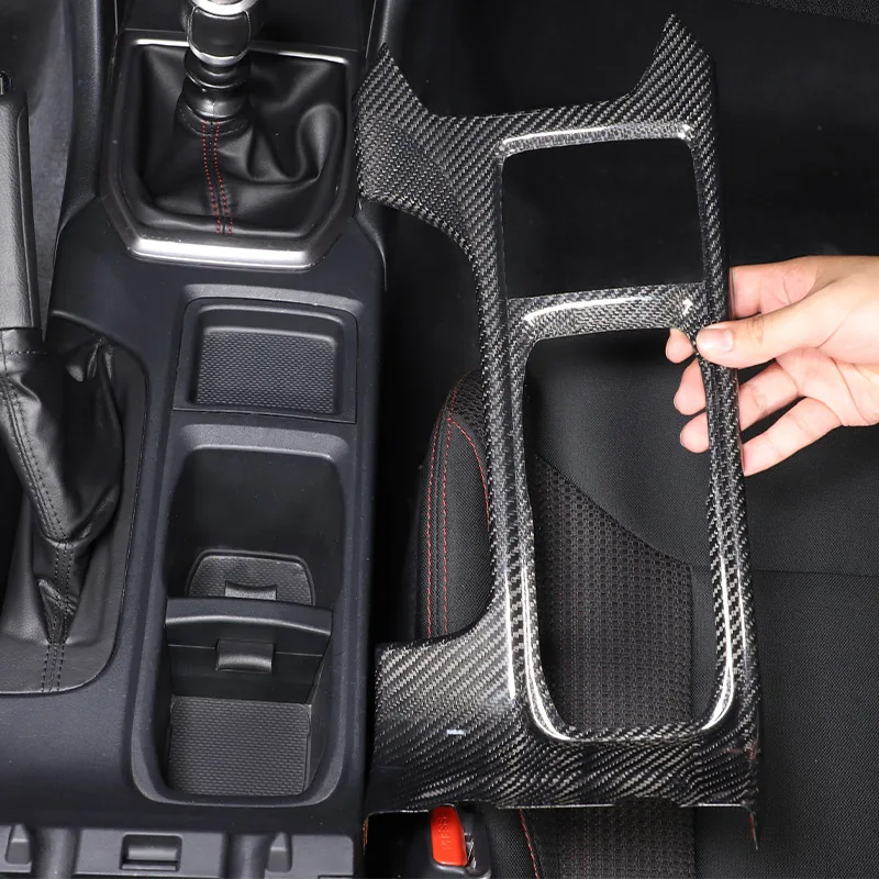 Real Carbon Fiber For Subaru WRX 2022 2023 2024 Car Central Control Water Cup Holder Frame Sticker Decor Cover Trim Accessories