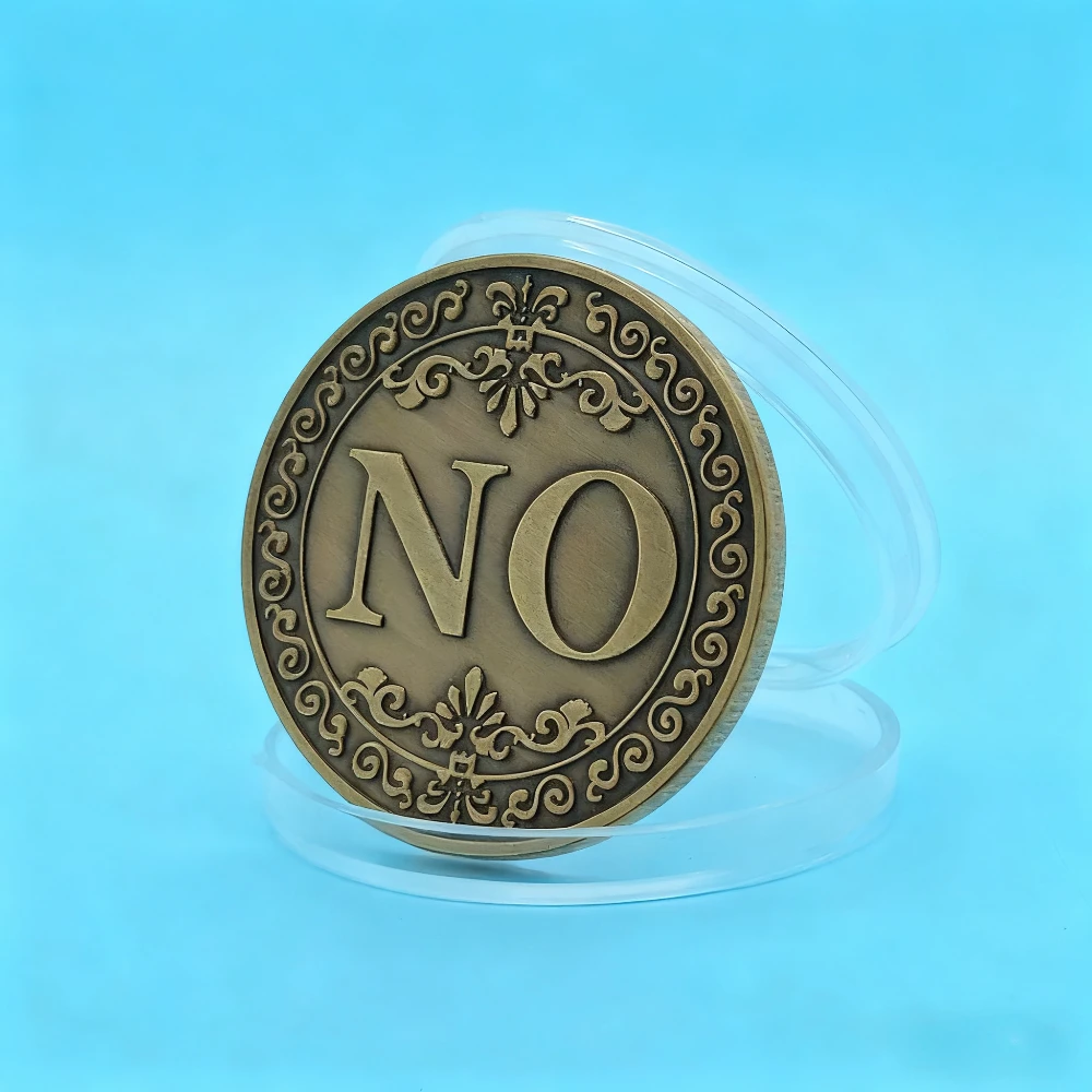 برونزية نعم أو لا تحديد القرار عملة تذكارية عملات غير عملة لعبة الدعامة مجموعة عملات التحدي