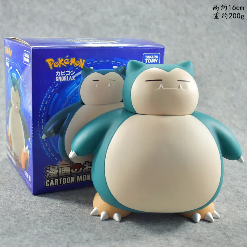 Anime Pokemon Snorlax Figure Model Piggy Bank Sitting Standing Snorlax Saving Pot Cartoon Doll Money Box Birthday Gift For Kids