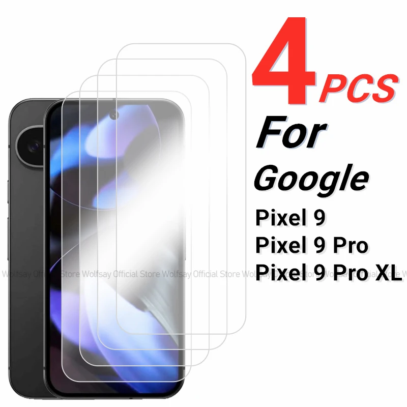 2/4PCS Screen Protector For Google Pixel 9 Pixel 9 Pro XL Tempered Glass For Google Pixel 9 Pixel 9 Pro XL Full Glue Phone Glass