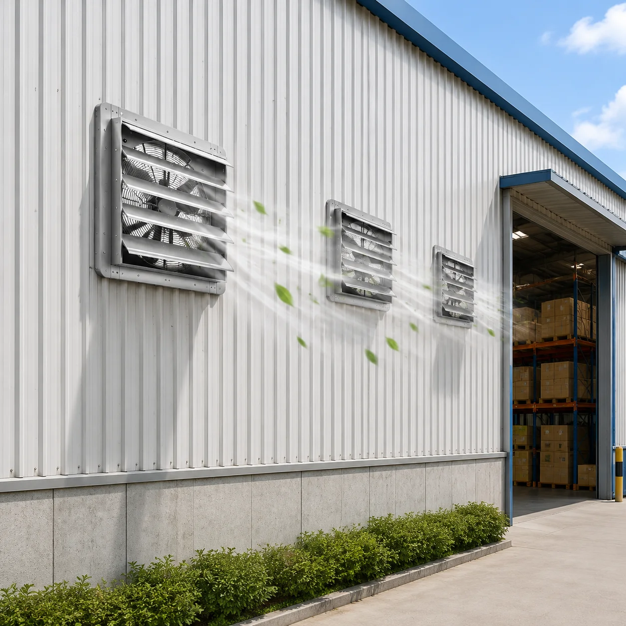 20 24 Inch Automatic Louver Exhaust Fan Wall Mounted Ventilation Fan High Speed Ventilator 3500 CFM Low Noise Energy Efficient Industrial Exhaust Fan with Aluminum Blades for Garage Warehouse Workshop Greenhouse Barn view 8