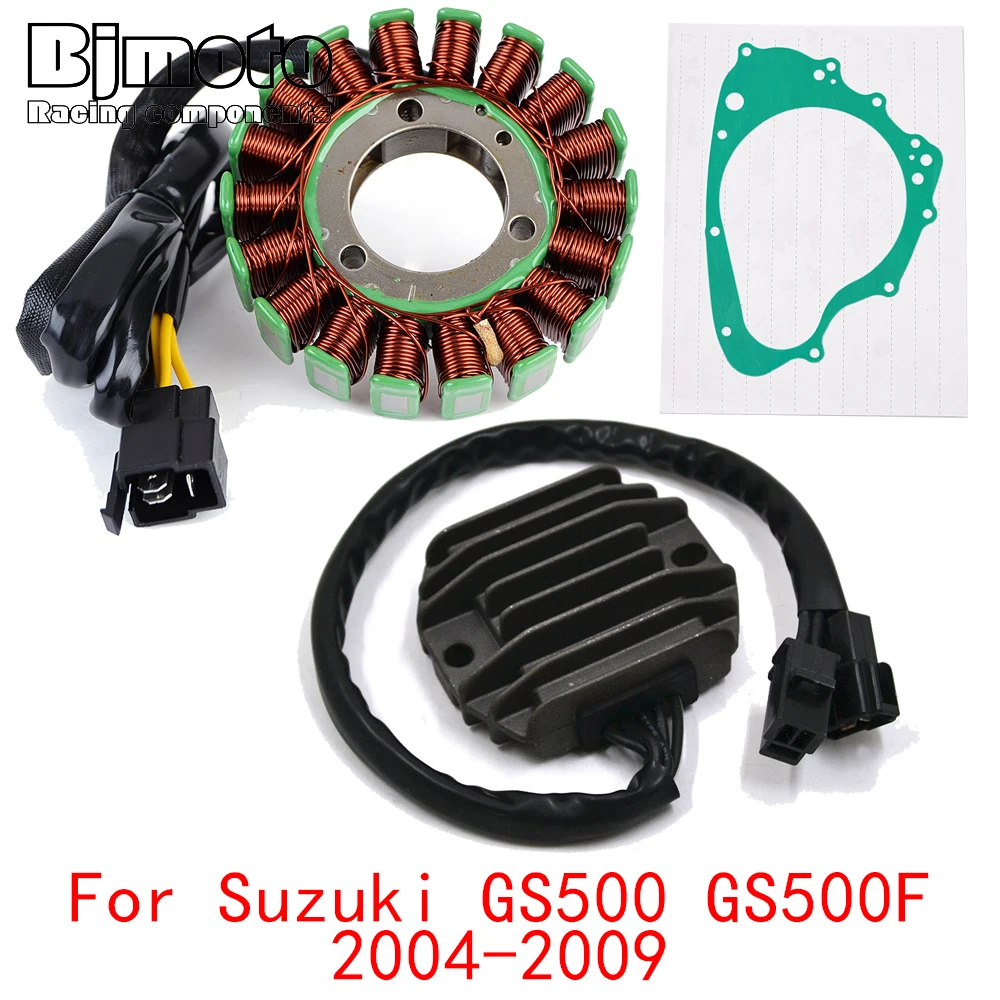 

GS500F 2009 GS 500 F Engine Stator Coil+Voltage Regulator rectifier For Suzuki GS500 GS500F 2004-2009 With Gasket