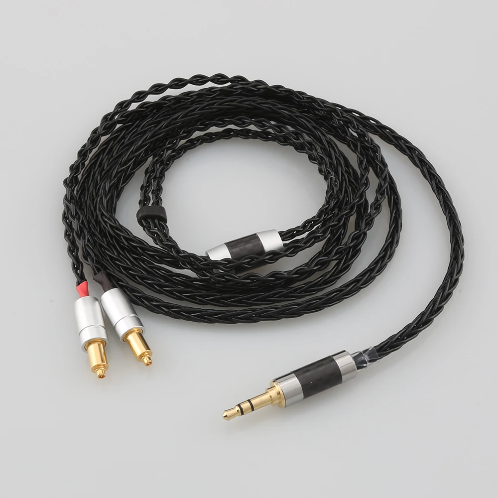 Audiocrast 8 Core 7N OCC Black Braided Earphone Cable For Shure SRH1540 SRH1840 SRH1440 Headphone