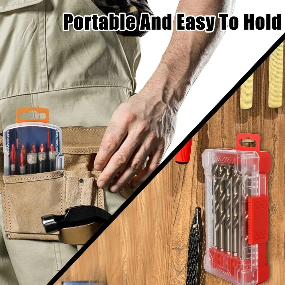 Embedded Parts Drill Bit Storage Box Detachable Rotating Sleeve Drill Bit Boxes Hangable Tool Holder Drill Bit Storage Container