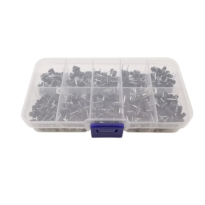 200Pcs/Box Micro Tactile Switch 6x6mm 2 Pin Tactile Tact Push Button Momentary Switch 6x6x4.3mm/5/6/7/8/9/10/11/12/13mm
