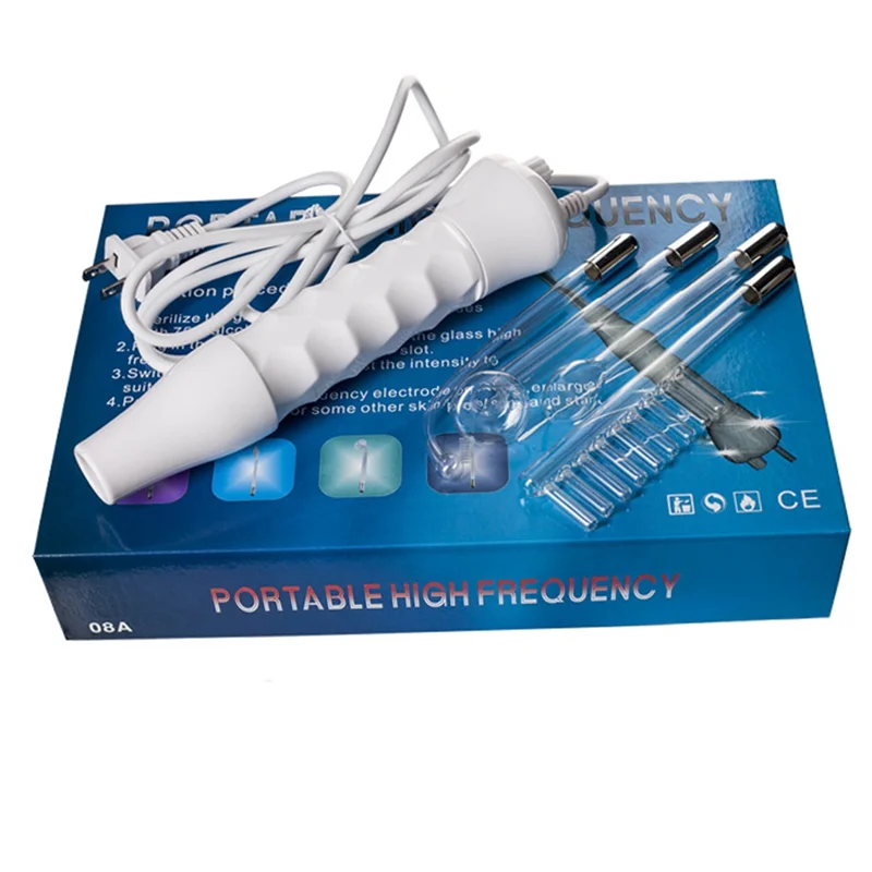

A47F-4 In 1 Portable High Frequency Electrotherapy Beauty Device Spot Remover Facial Skin Care Spa Derma 4 Violet EU Plug