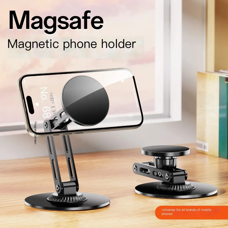 Mechanical Arm Magnetic Phone Tablet Holder Desk Magnetic Cellphone Stand Metal Rotating Smartphone Support Bracket for IPhone