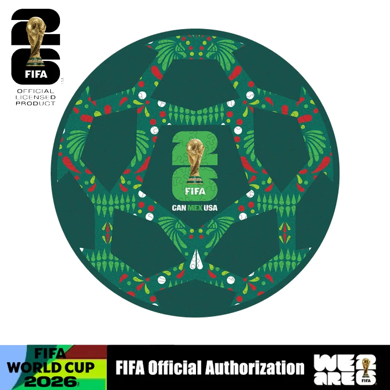 Hot Sale 2026 FIFA World Cup Mexico Ball Jigsaw Puzzle Use for Game Night 11.8*11.8in High Quality Wooden Puzzle Gifts for Kids