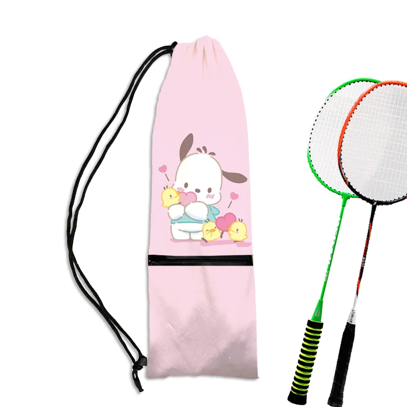 

Sanrio Badminton Racket Bags Kuromi Accessories Cute Anime Kawaii Sports Specialized Crossbody Racket Bags Toys for Girls Gift