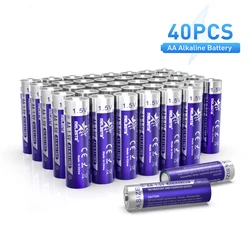 40pcs 1.5V AA Alkaline Batteries Non-Rechargeable Battery for Clock Remote Toy Electronic Device Household Replace Batteries