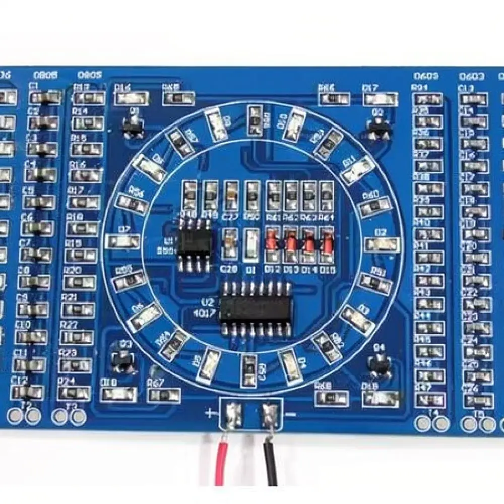 Educational SMD Soldering Practice Kit Rotating Flowing LED Light Board Electronic Components DIY Training Project