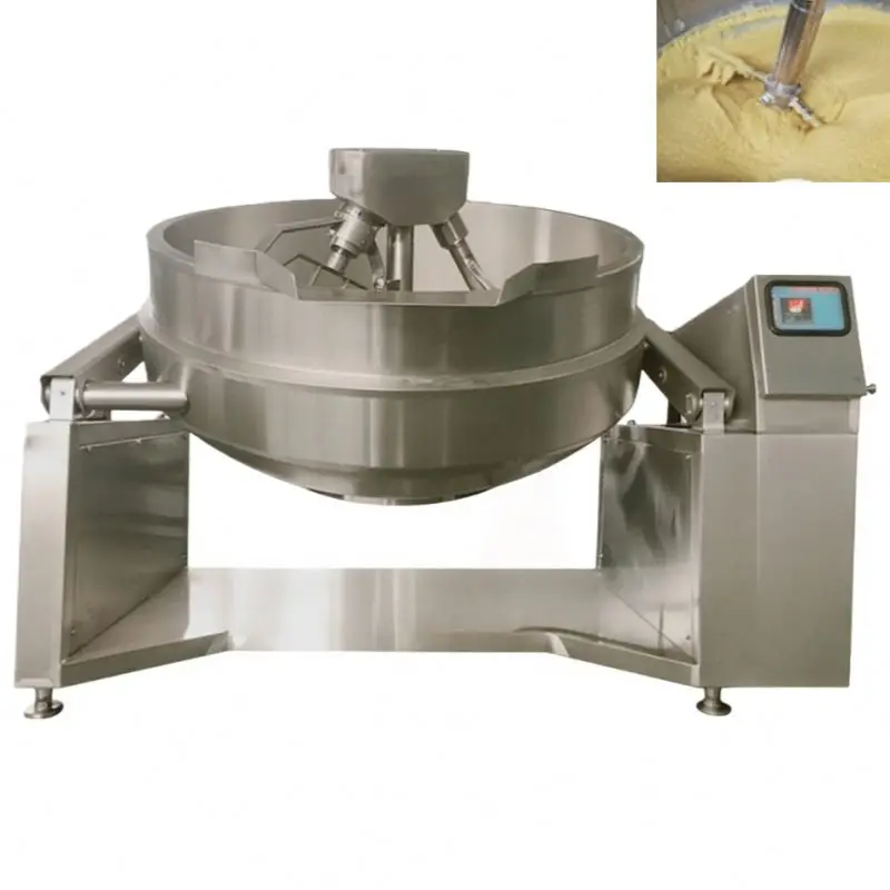 Industrial Tilting Mixing Kettle Steam Jacketed Cooking Pot For Food Syrup Sauce Production