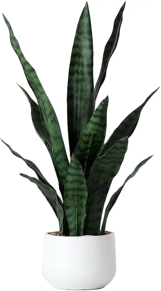 Beebel Artificial Snake Plant 22 Inch Fake Sansevieria Fake Agave Potted Plants Plastic Greenery For Home Garden Office Store