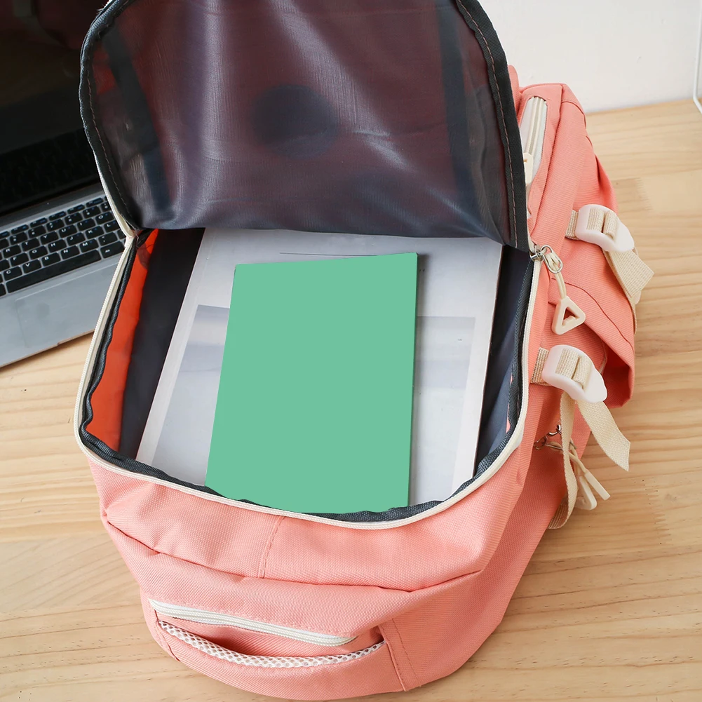 5pcs Backpack Combo Set Large Capacity Patchwork Handbag Canvas Students Lightweight Bookbag Daypack with Anti-Theft Pocket Kit