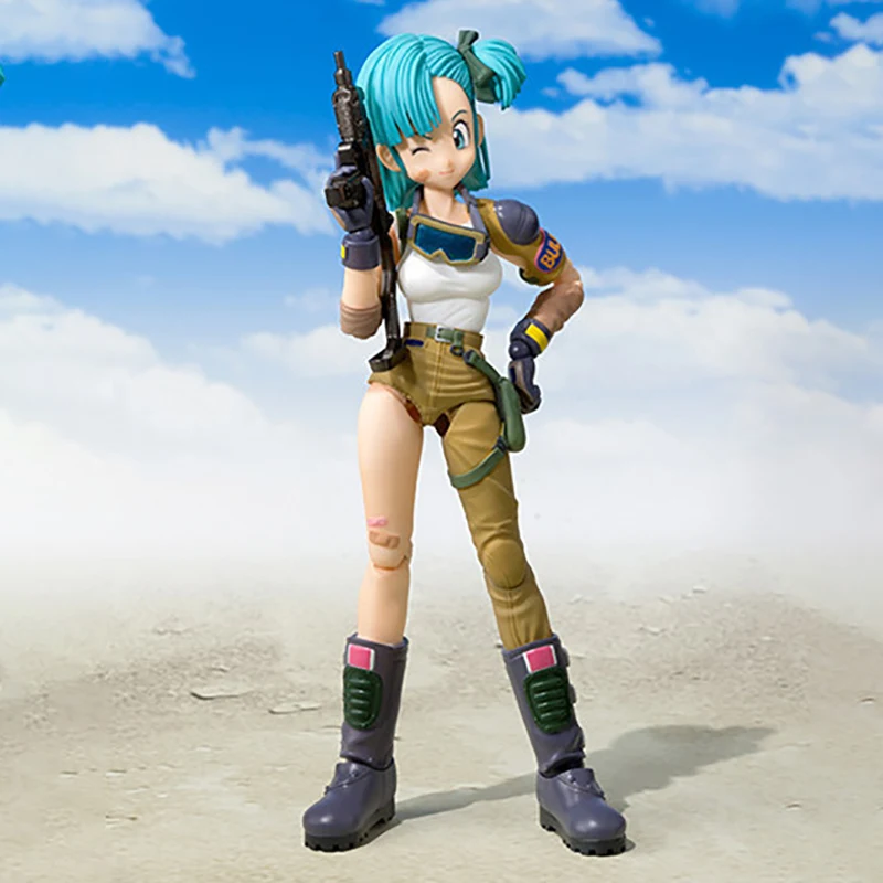 Shf Anime Dragon Ball Bulma Figures PVC Movable Collection Doll 14cm Beautiful Girl Bulma Action Figure Model Toy Birthday Gifts