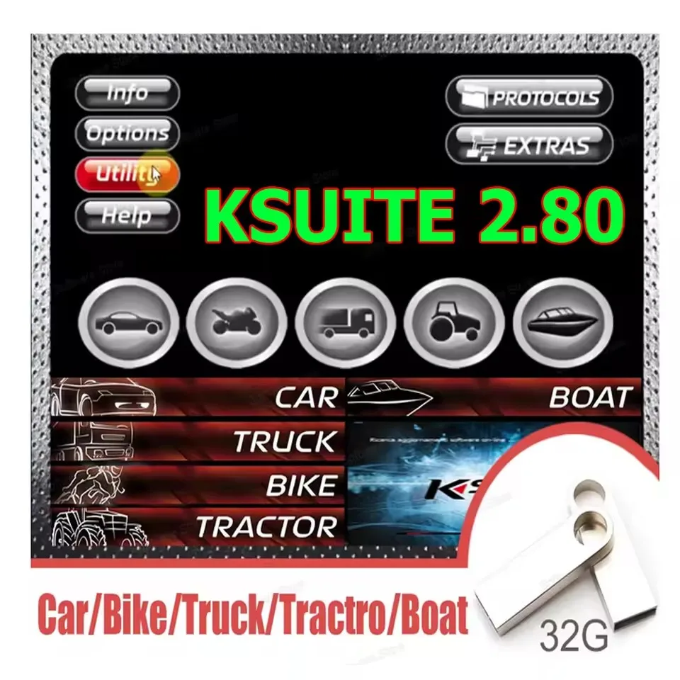 

NEW Ksuite 2.80 Repair software for cars, trucks, bicycles, tractors, ships, compatible with K E S V2 V5.017 (20)