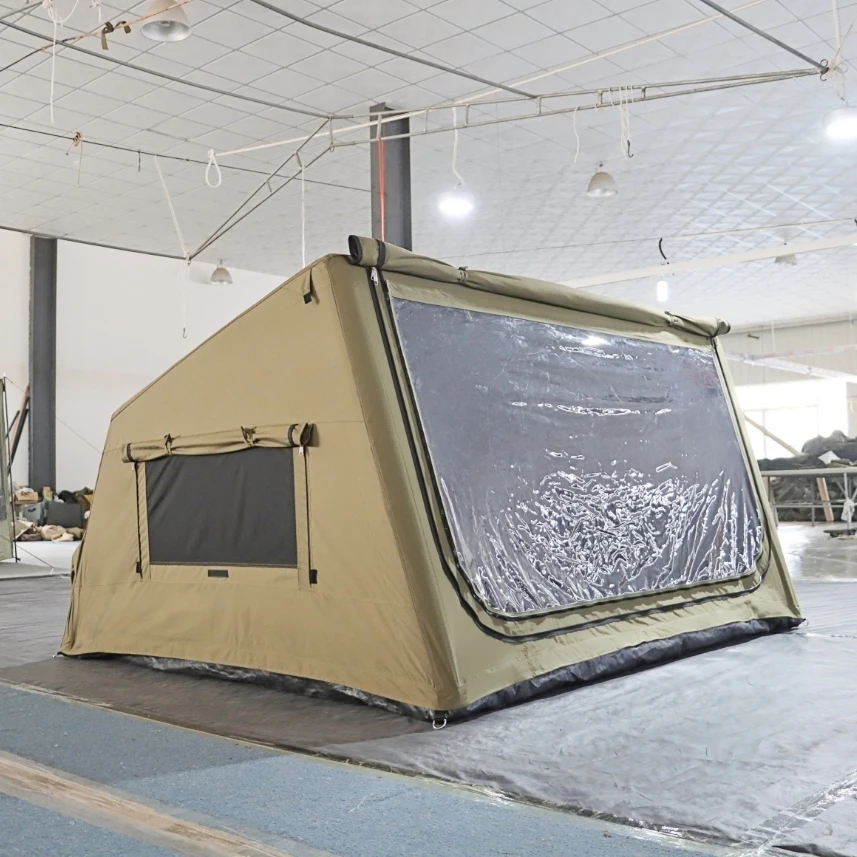 

Inflatable sleeping tent BC tent Shelter 1-2 people self-driving camping sleeping cotton, beige/army green