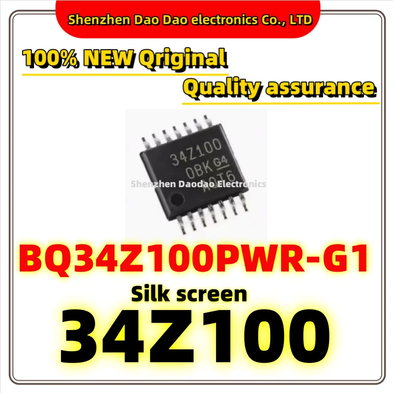 5Pcs BQ34Z100PWR-G1 Silkscreen 34Z100 TSSOP-14 Battery level monitor chip IC New original