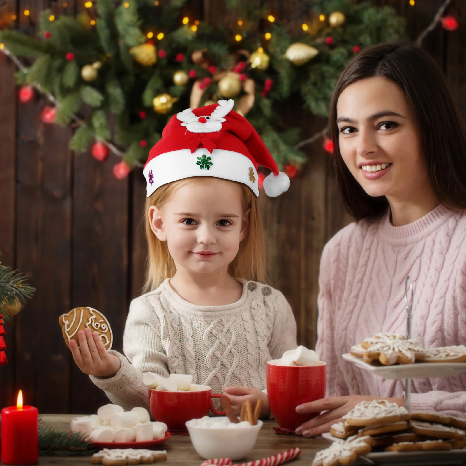 

Christmas Hat Light Up Reindeer Cap Warm Cozy Festive Cap Christmas Hat Light Up Hats
