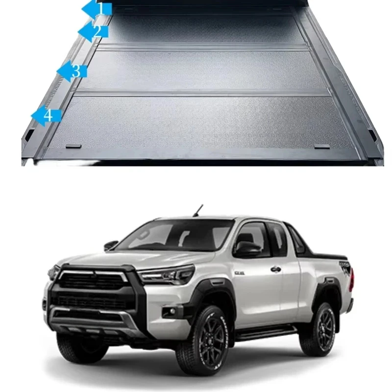 

Жесткое четырехсекционное складное водонепроницаемое покрытие для грузовика/пикапа (4 тонны)