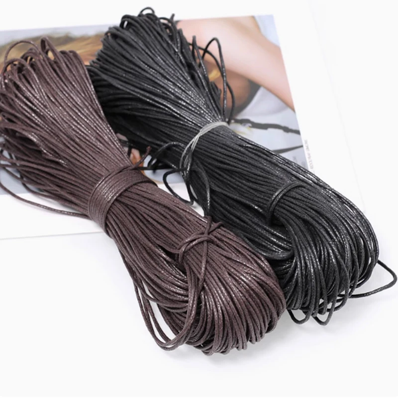 About 45m Wax Thread Cotton Cord Waxed Cotton Braided Rope for Braided Macrame Sewing Tools DIY Handmade Braided Rope Crafts