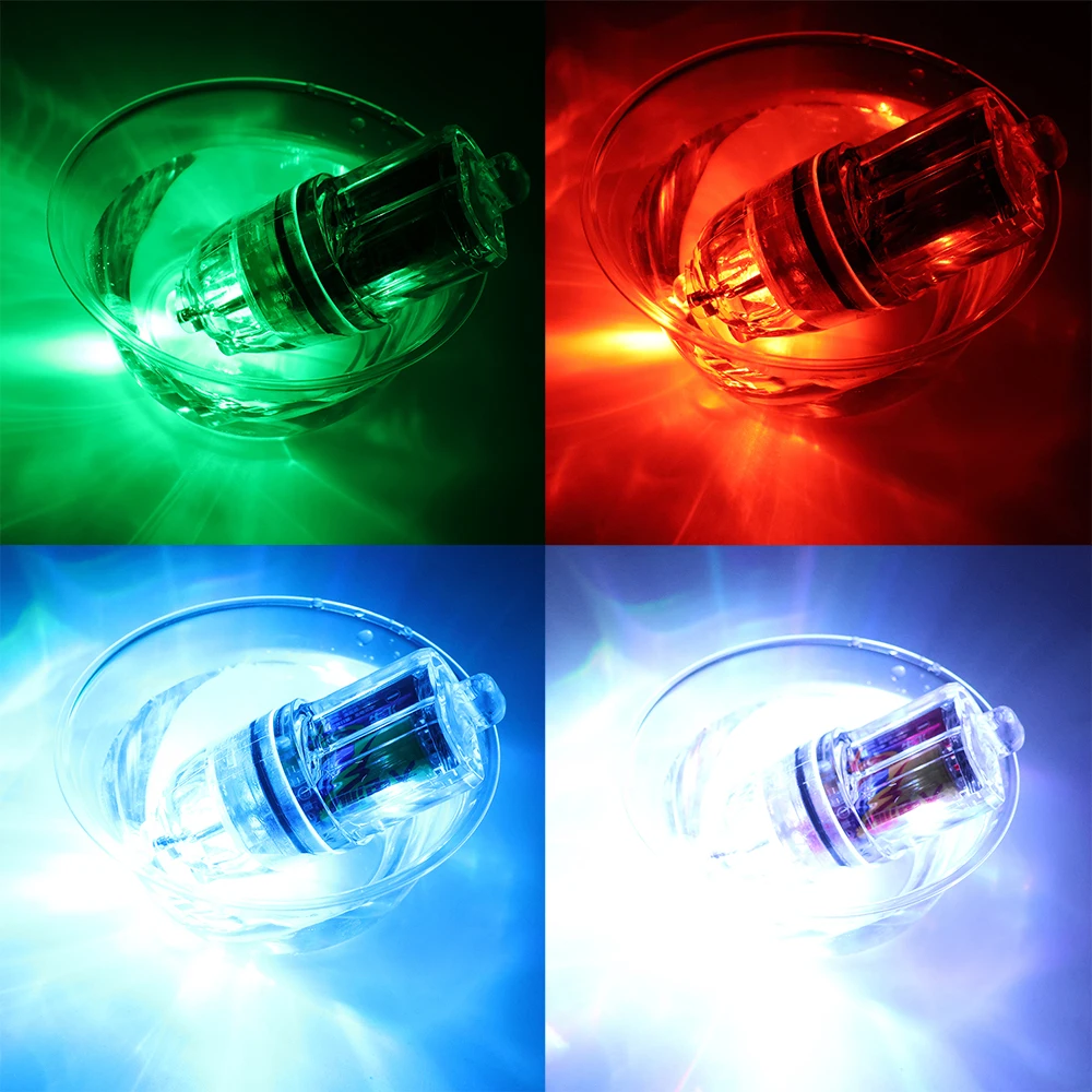 11cm Submersible Fishing Light, Waterproof LED Underwater Attracting Lamp with Clear Shell, Deep Drop & Night Fishing Bait Light