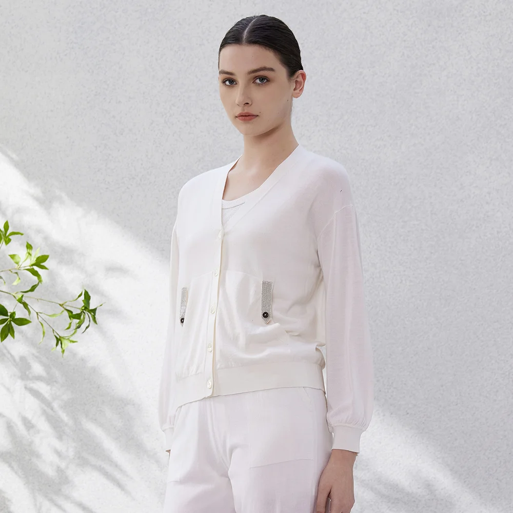 

Pop BC-33 Of Women's Clothing Spring And Autumn Silk Wool Knitted Cardigan Sweater Freeshipping