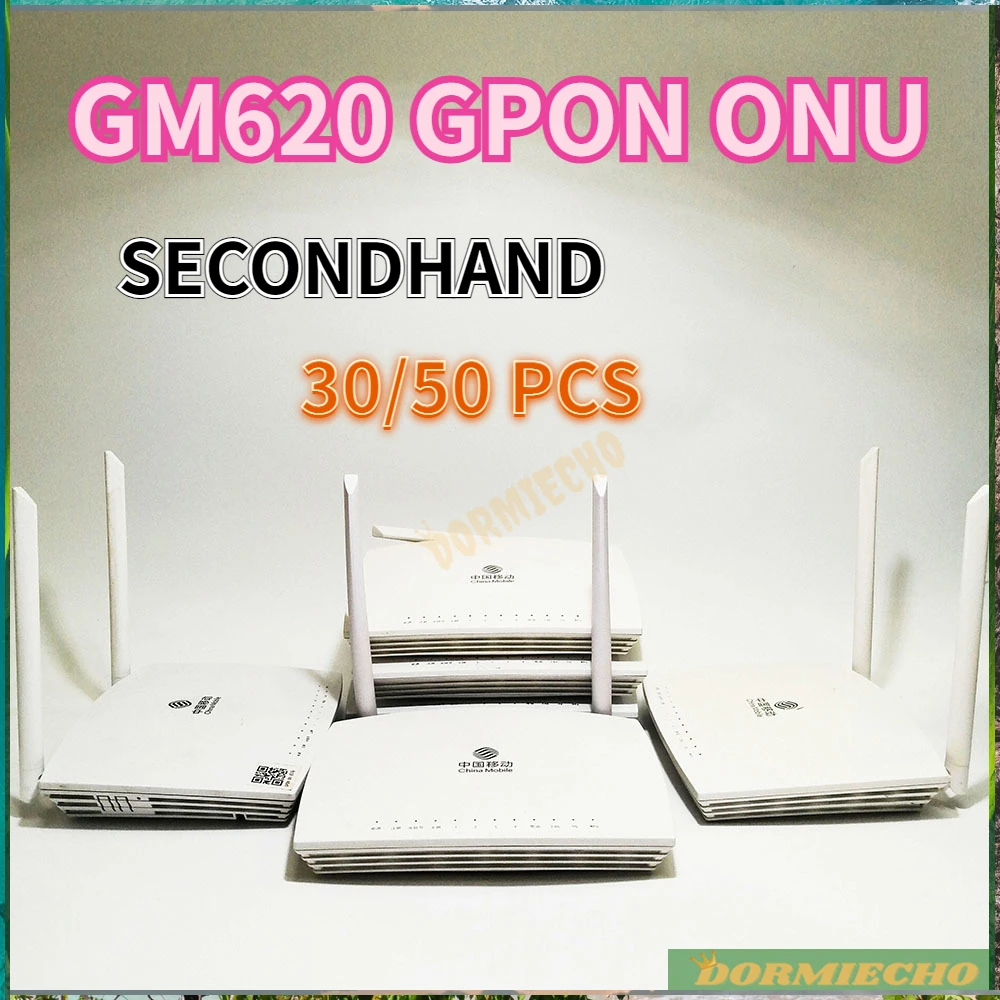 

Original 30/50pcs GM620 Second Hand Used ONT ONU 1GE+3FE+WLAN+2.4g&5g+AC GPON WIFI Router English Version Fiber Optic Modem