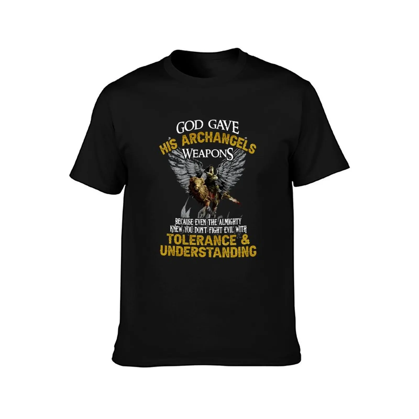 God Gave His Archangels Weapons - Funny T-Shirt Urban Style Casual Short Sleeve Top