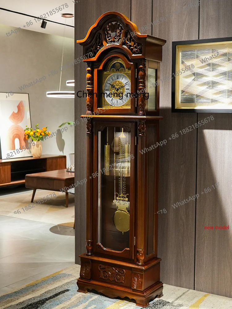 H178Solid wood classical standing clock, vertical clock, Chinese floor clock, European living room pendulum clock