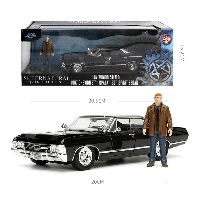 JADA Toys Supernatural 1967 Chevrolet Impala Sport Sedan escala 1:24 modelo fundido a presión JD32250