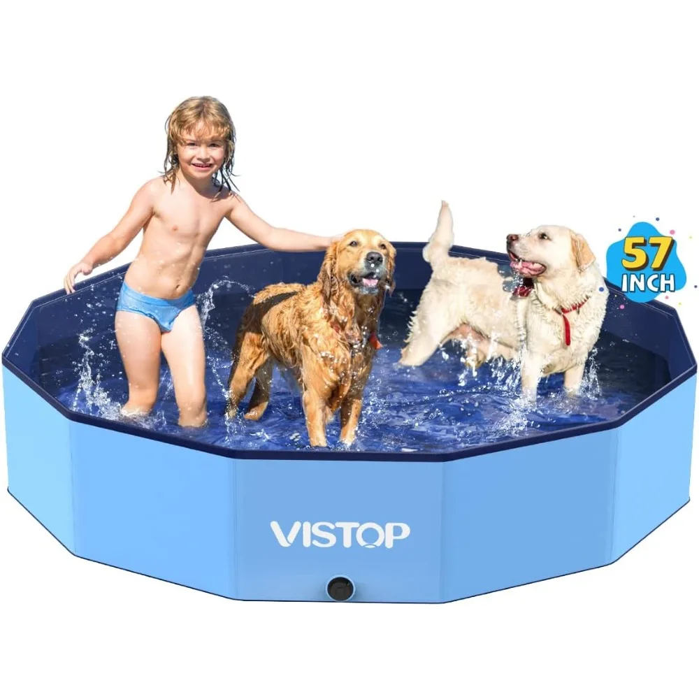 

Large Foldable Dog Pool, Hard Plastic Shell Portable Swimming Pool for Dogs Cats and Kids Pet Puppy Bathing Tub Collapsib