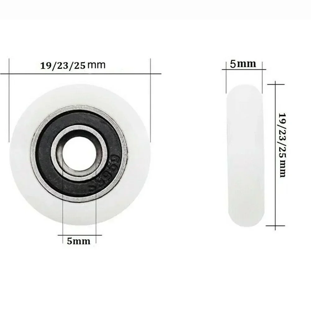 Rodamiento de rodillo para puerta de ducha, ruedas de corredor de armario de baño, polea de 19/23/25mm, armario, Maleta, muebles para el hogar, 8 piezas