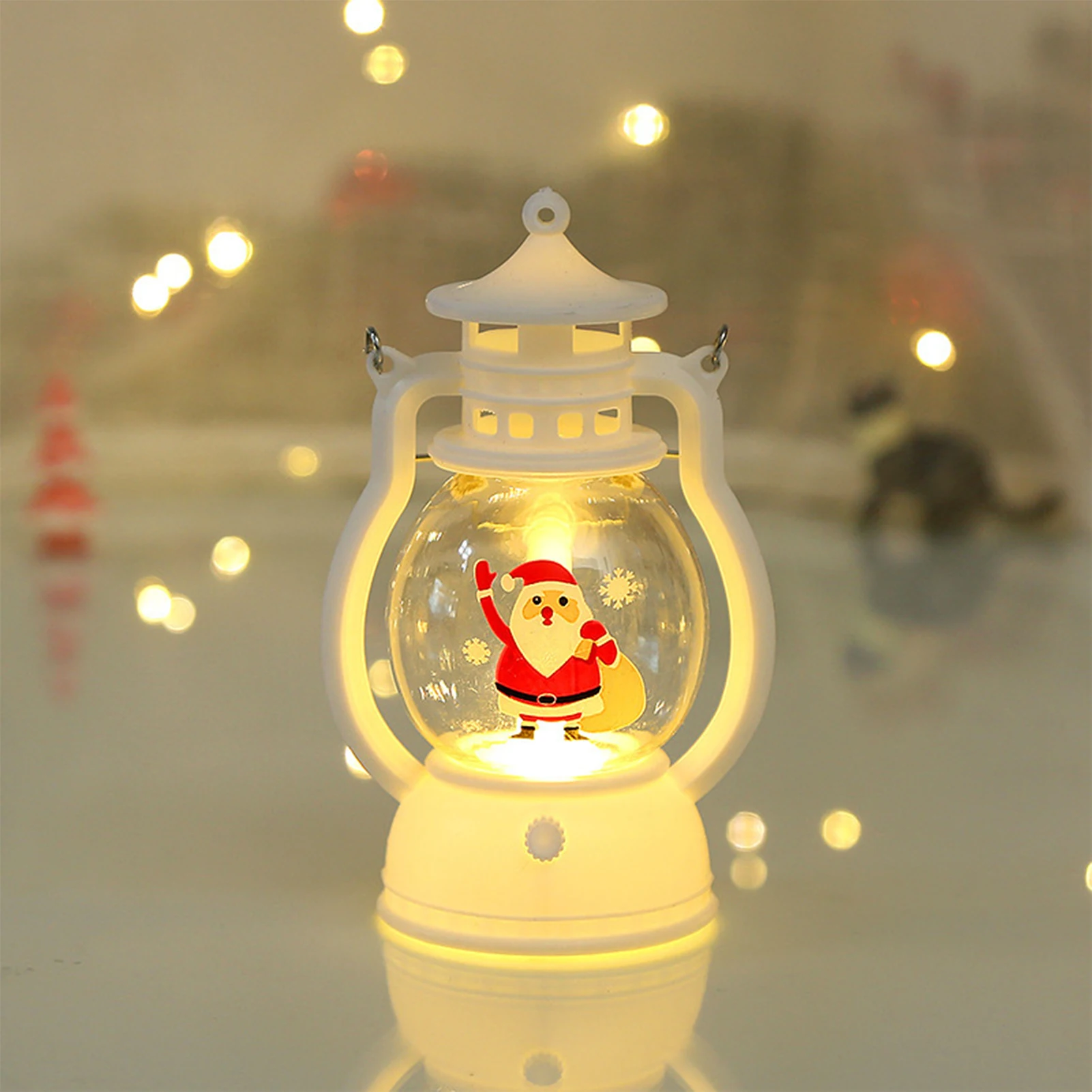 Christmas Lantern LED Lights Smokeless Flameless LED Electronic Oil Lamp New Year Bedroom Decor