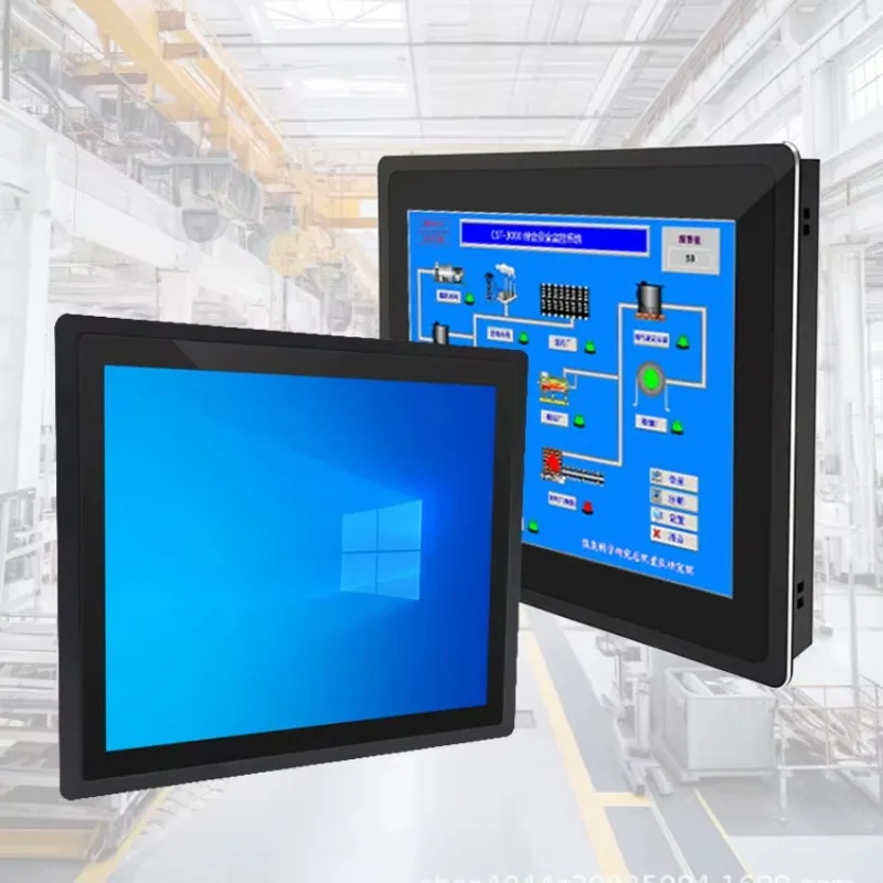 New HD LCD 10.1/12/15/19/21.5 Inch Embedded Industrial Display Panel PC Wall-Mounted  Metal Touch Screen All-in-One