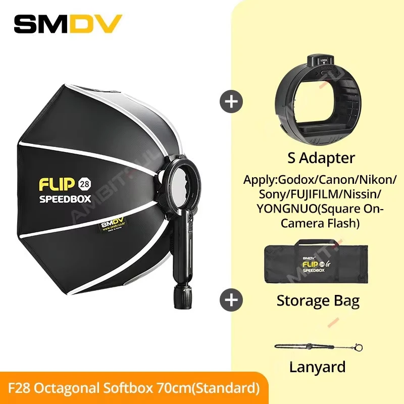 SMDV Flip Quick Release Parabolische Out Door 20 24 28 Softbox voor A1 Godox V1 AD100PRO V860II AD200 Flash Soft box