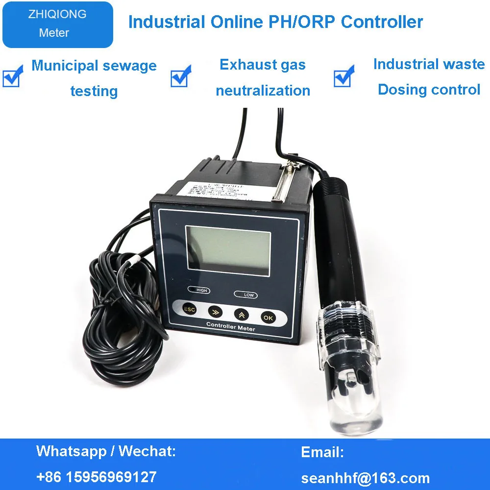 Imagem -04 - Medidor de ph em Linha Industrial Controlador Orp Sensor Eletrodo Sonda Tester Controle Medição Contínua para Esgoto Urbano