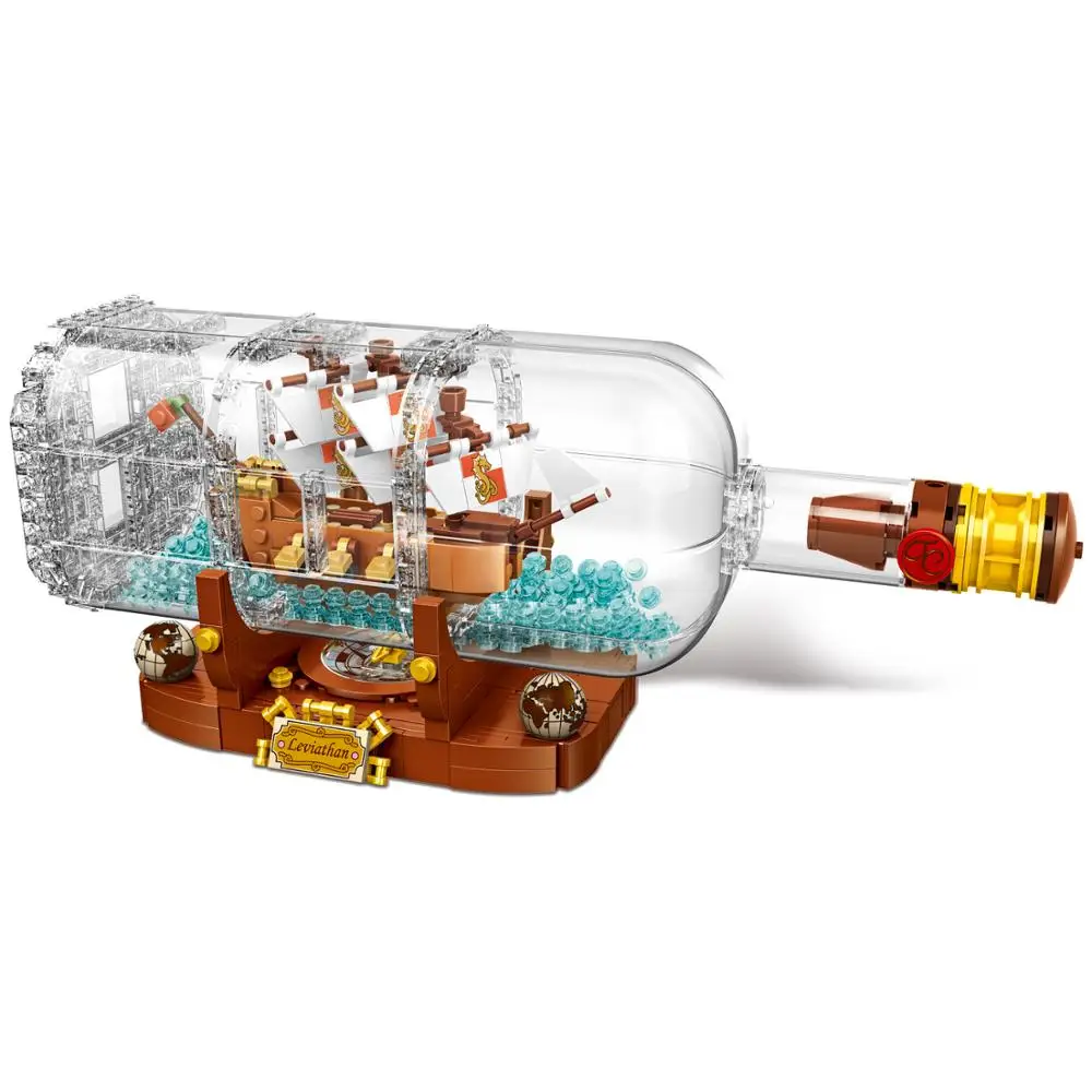 

Набор для сборки корабля в бутылке, 960 шт., модель дрейфующей лодки STEM, игрушка, образовательный подарок для мальчиков и детей