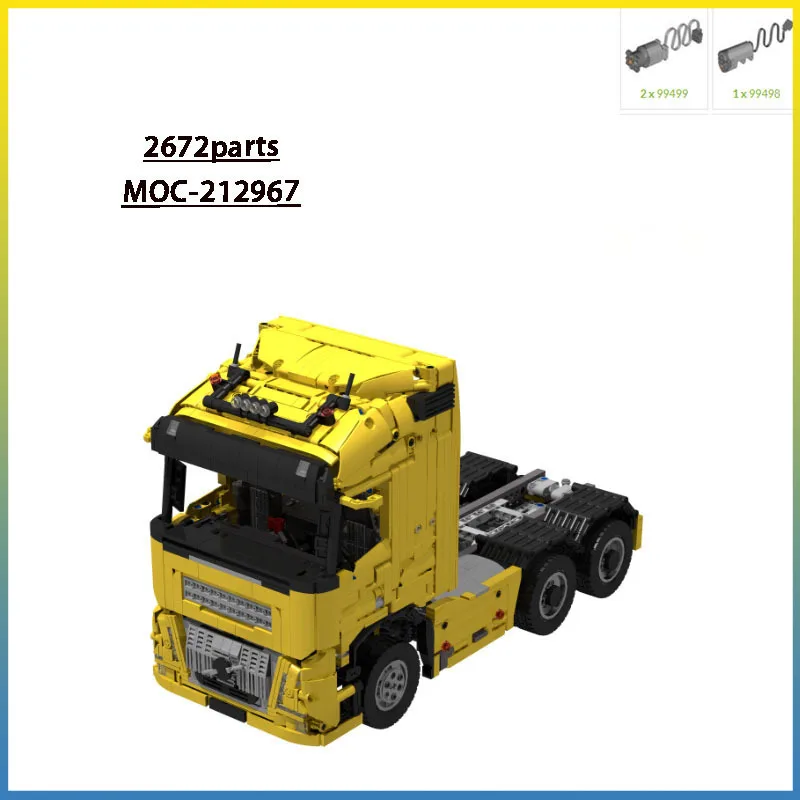 

NEW MOC Volved FH Aero 6x4 Engineering Container Truck and Low Loader Trailer Model DIY Creative Ideas ToyGift Technology Blocks