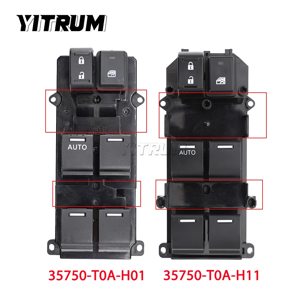 YITRUM 35750-T0A-H11 35750-T0A-H01 Car Power Window Control Switch Master Button For Honda CR-V CRV 2014-2017 Honda ACCORD