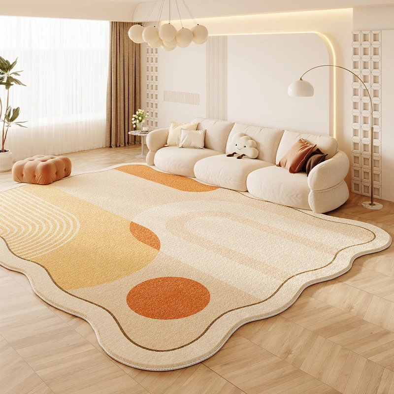 

Cream Style Soft Thickened Carpet Living Room 2024 New No Wash Fluffy Carpets Bedroom Light Luxury High End Special Shaped Rug