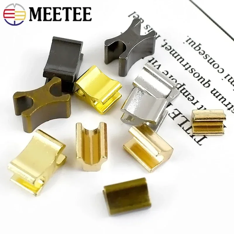 50/100Pcs Meetee 3# 5# Metal Zipper U Stopper Repair Kit Zips Tail Clip Non-slip End Locks DIY Tailor Tools Sewing Accessories