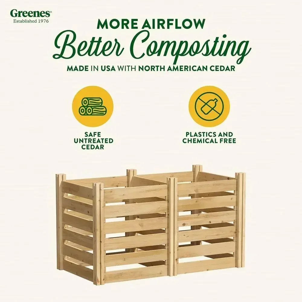 Large Wooden Composter, 24x48x31, 3/4 Thick, 154.6 Gallons - American Made, North American Cedar