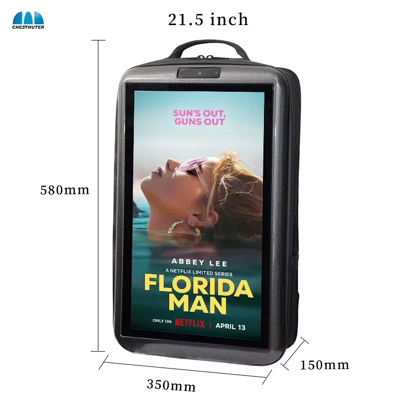 21.5 Inch Portable Android LCD Backpack Billboard | Walking Digital Advertising Display with USB/SD Update
