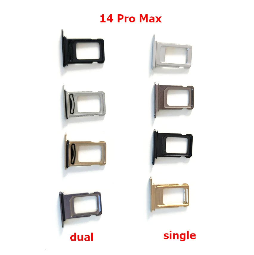 For iPhone 14 Pro / 14 Pro Max Dual / Single SIM Card Tray Slot Holder Adapter Socket Repair Parts