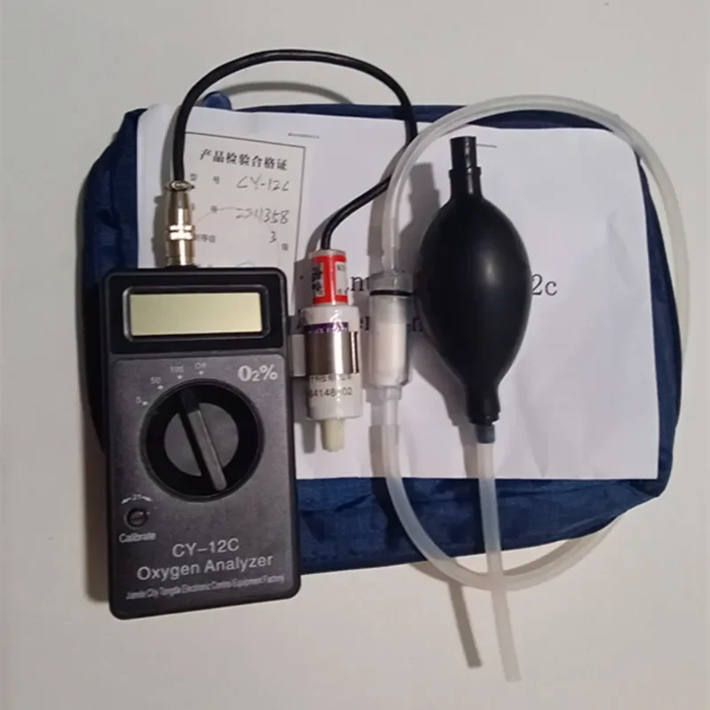 YAO Oxygen Concentration Meter Oxygen Content Tester Meter Digital Oxygen O2 Monitor Detector Analyzer CY-12C 0-5%0-50% 0-100%