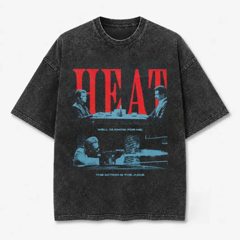 Heat The Action Is The Juice Vintage 90's Movie T-Shirt Vintage Washed Oversize Movie Fan Gifts Diner Scene Heat Graphic Tee Top