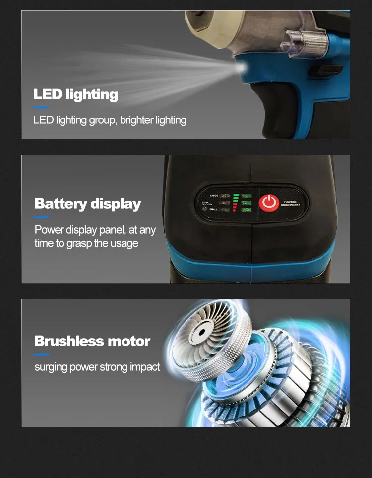 20V cordless impact wrench DIY electric wrench drill bit, maximum torque 350 nm, suitable for falling car brackets
