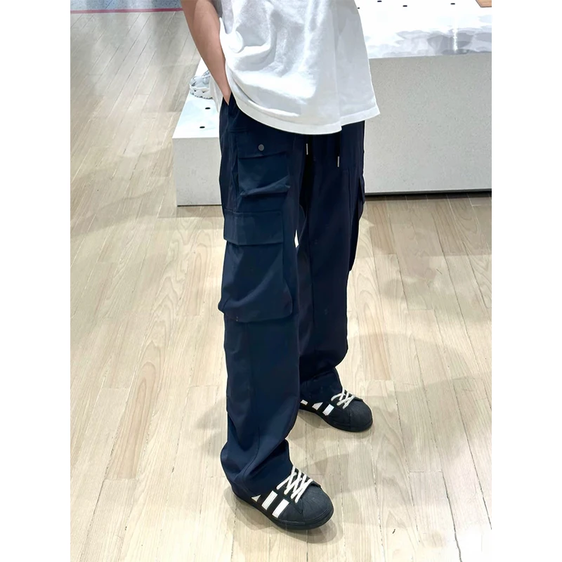 

Trendy Ice Silk Quick Dry Thin Men's Summer Cargo Pants Waterproof High Street Style Multiple Pockets Youth Active Style